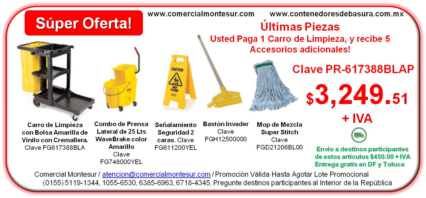 Carro de Limpieza Rubbermaid Promocion